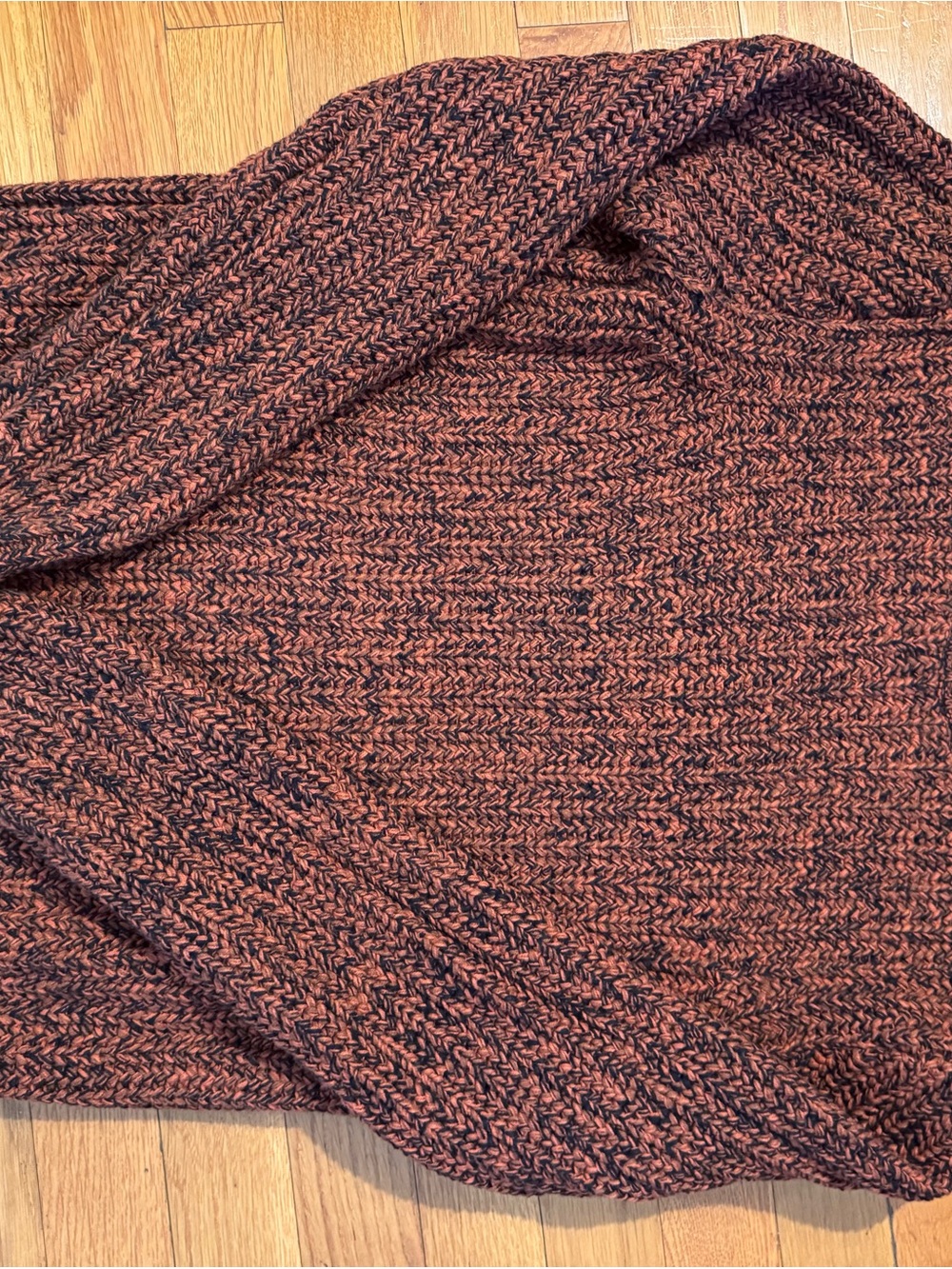 Express Marled Burnt Orange & Black Cowl Neck Sweater